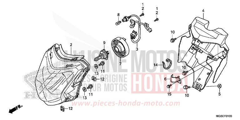 SCHEINWERFER von NC700S Schaltgetriebe PEARL SUNBEAM WHITE (NHA66) von 2013